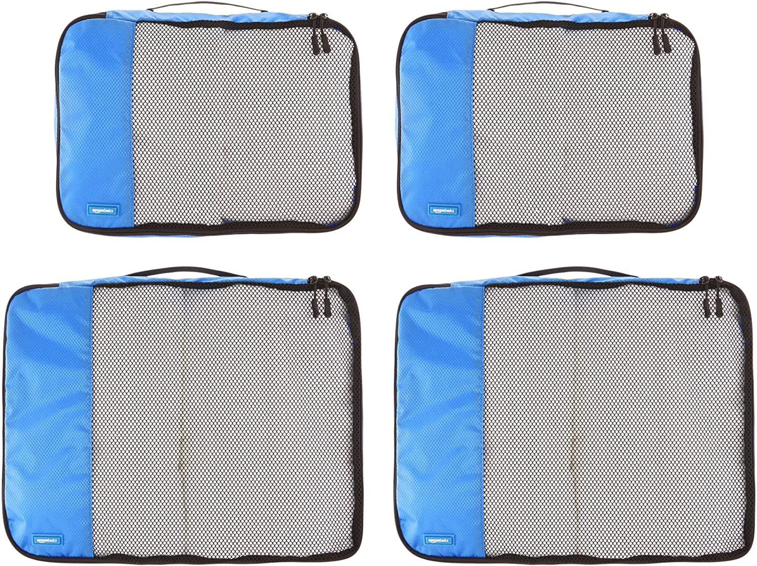Basics 4 Piece Packing Travel Organizer Cubes Set - Medium， Sky Blue - Image 2